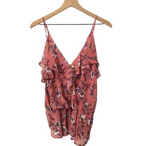 Zenobia Spaghetti Strap Sheer Floral Top 3XL